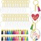 120 Pieces Blank Keychains for Vinyl Kit Including 30pcs Acrylic Discs, 30pcs keychain Tassels, 30pcs Gold Key chain Rings and 30pcs Jump Rings for DIY Keychain, Vinyl Craft